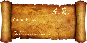 Apró Rita névjegykártya